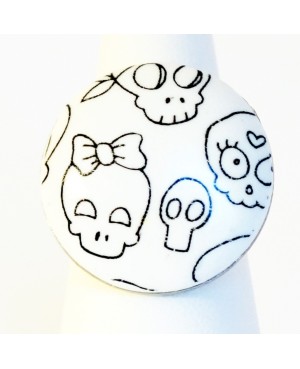 White skull ring Quirky and polymer clay rings