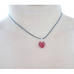 Pendentif coeur rouge en cristal de Swarovski