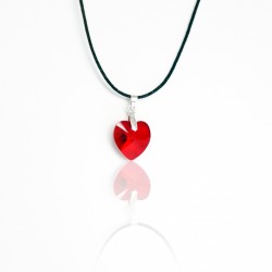 Red Swarovski crystal heart pendant