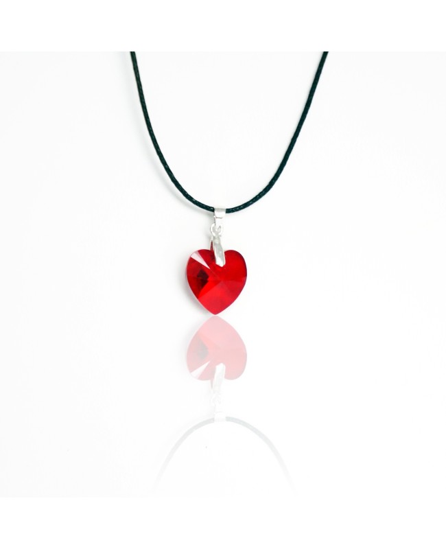 Pendentif coeur rouge en cristal de Swarovski