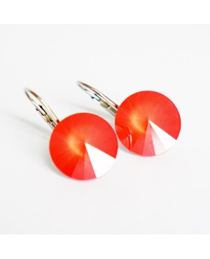 Coral earrings Crystal and beaded earrings