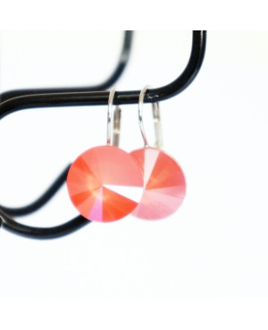 Coral earrings Crystal and beaded earrings