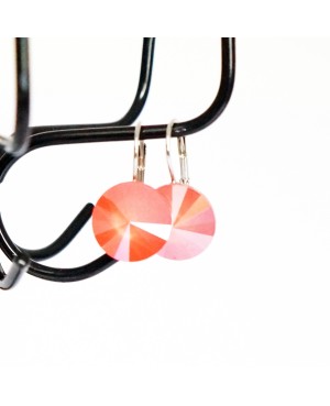 Coral earrings Crystal and beaded earrings