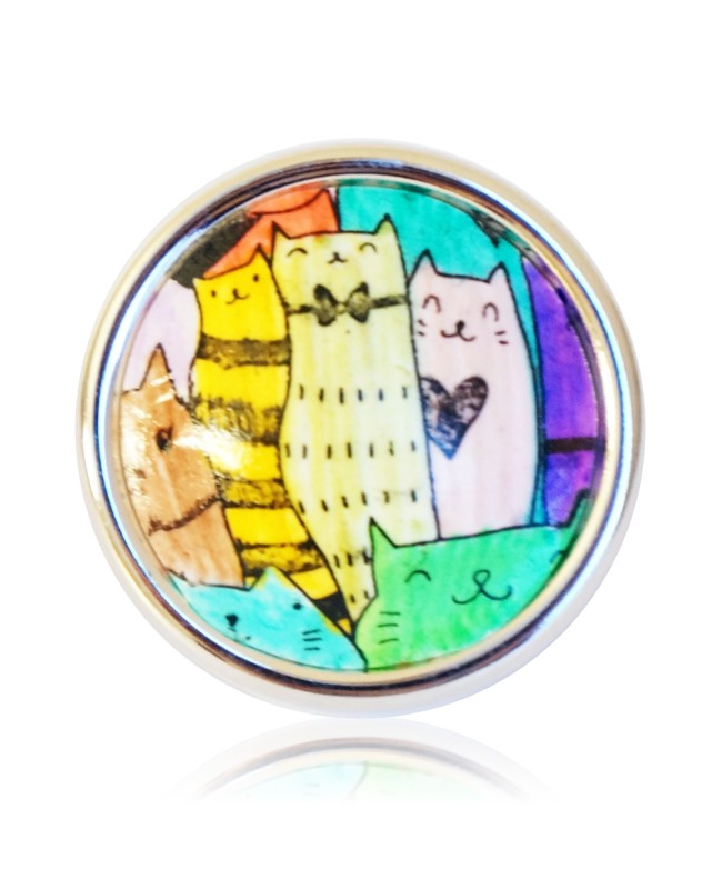 Bague petits chats multicolores