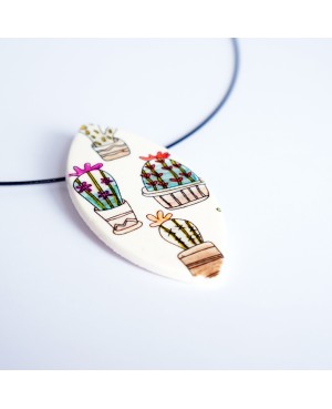 Pendentif cactus Pendentifs en pâte polymère