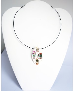 Cactus pendant Polymer clay pendants