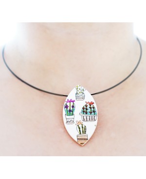 Cactus pendant Polymer clay pendants