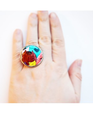 Bague petit chat marron Bagues gourmandes et en pâte polymère