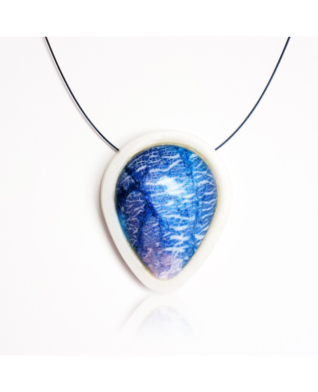 Handmade blue and white pendant