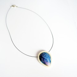 Handmade blue and white pendant