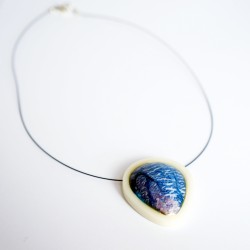 Handmade blue and white pendant