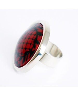 Bague dentelle rouge et noire Bagues gourmandes et en pâte polymère