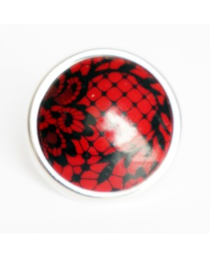 Red and black lace ring Quirky and polymer clay rings