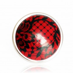 Red and black lace ring
