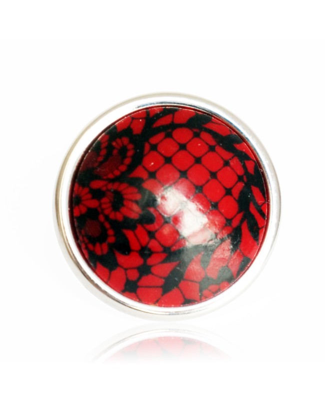 Bague dentelle rouge et noire