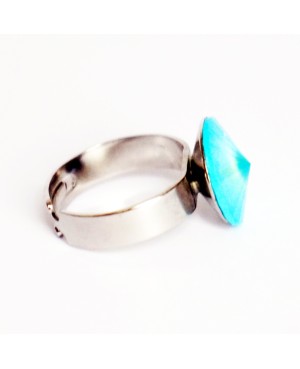 Blue-green Swarovski crystal ring “Solitaire” Swarovski crystal ring