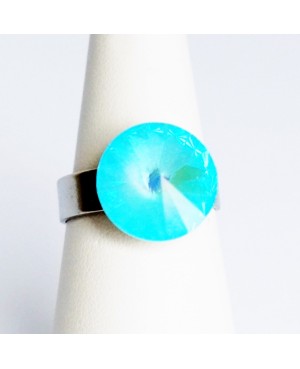 Bague bleue verte en cristal de Swarovski Bagues "solitaire" en cristal