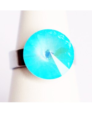 Bague bleue verte en cristal de Swarovski Bagues "solitaire" en cristal