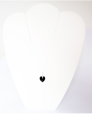Collier coeur noir en cristal de Swarovski Pendentifs coeur
