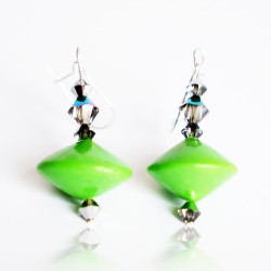 Handmade green earrings