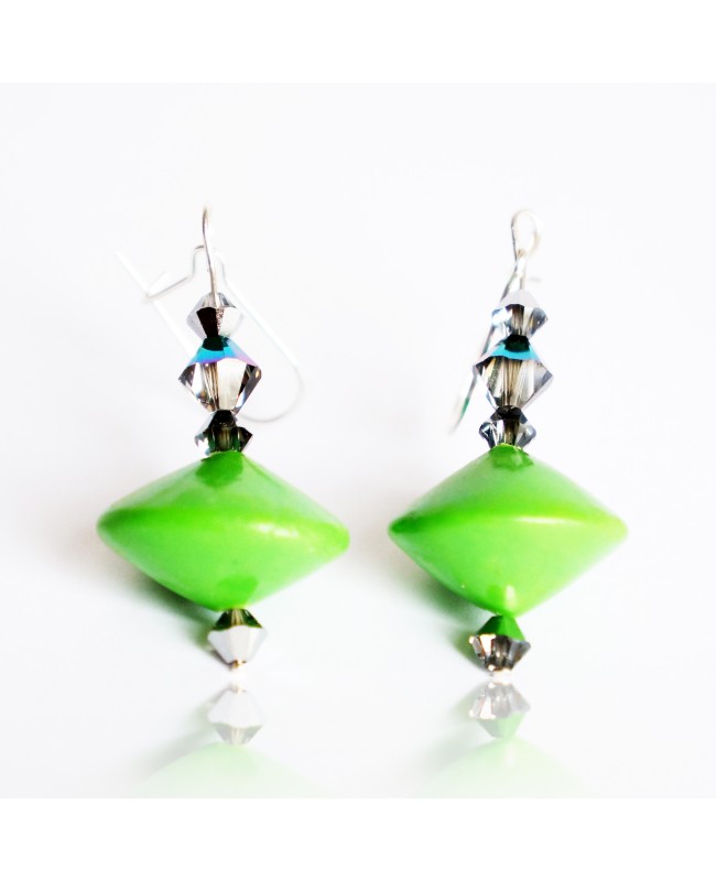 Handmade green earrings