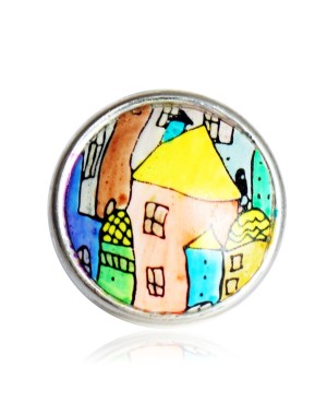 Bague maisons multicolores Bagues gourmandes et en pâte polymère