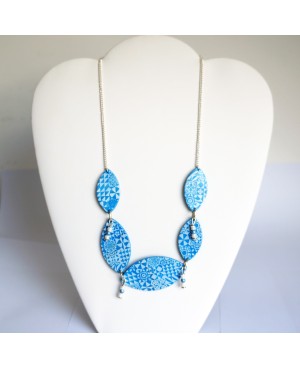 Blue and white azulejos necklace Choker necklaces