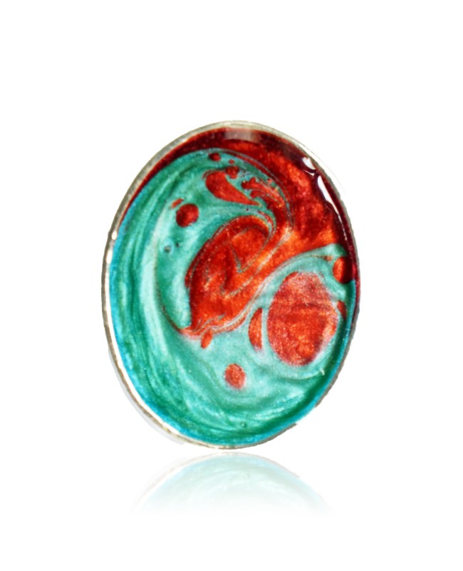 Bague fantaisie rouge et verte