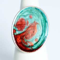 Red and green fashion jewelery ring