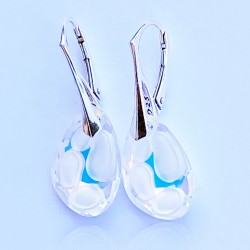 Boucles d'oreilles transparentes en cristal de Swarovski et argent