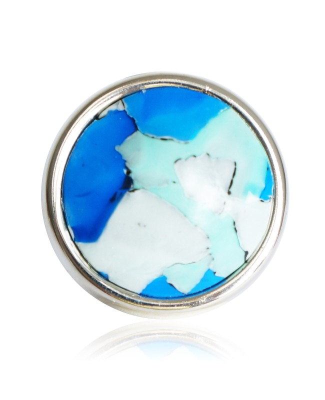 Grande bague bleue, verte et blanche