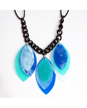 Handmade green and blue necklace Choker necklaces