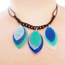 Handmade green and blue necklace