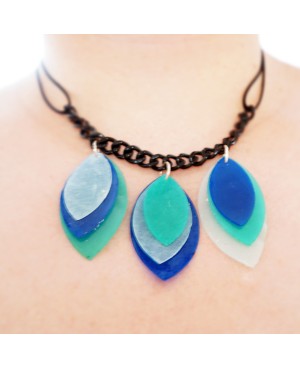 Handmade green and blue necklace Choker necklaces