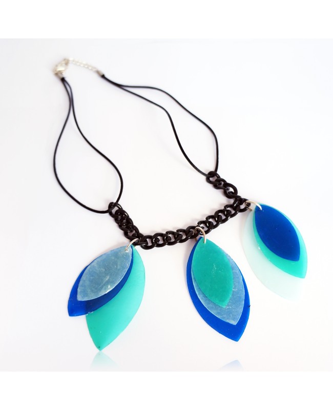 Handmade green and blue necklace