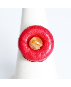Little round red and orange ring Quirky and polymer clay rings