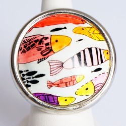 Multicolored fish ring
