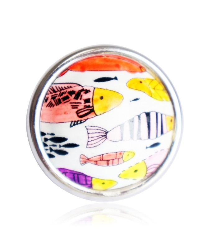 Bague poissons multicolores