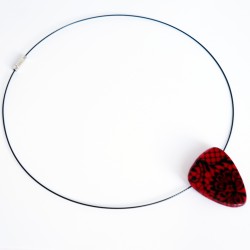 Red and black lace pendant