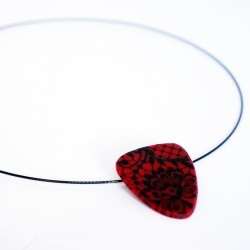 Red and black lace pendant