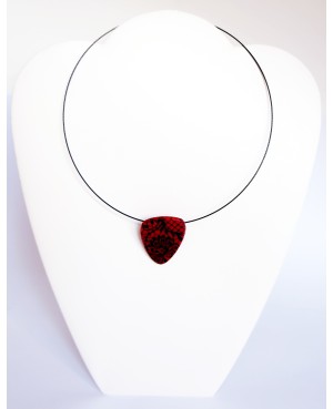 Pendentif rouge et noir dentelle Pendentifs en pâte polymère
