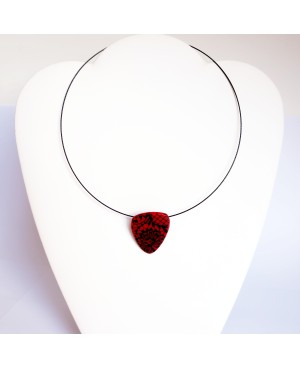 Red and black lace pendant Polymer clay pendants