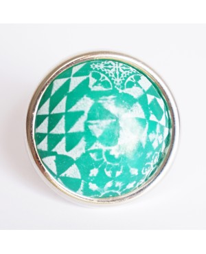 Large, green azulejos ring Quirky and polymer clay rings