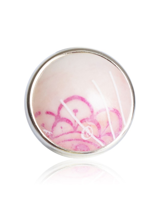 Large round pink adjustable ring