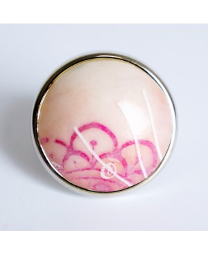 Grande bague ronde rose réglable Bagues gourmandes et en pâte polymère