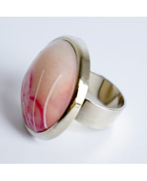 Grande bague ronde rose réglable Bagues gourmandes et en pâte polymère