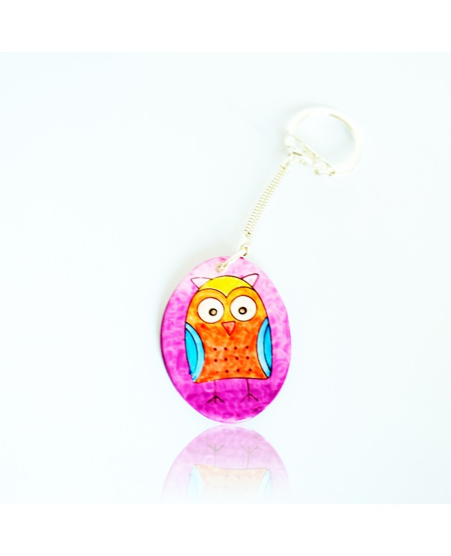 Purple owl keyring