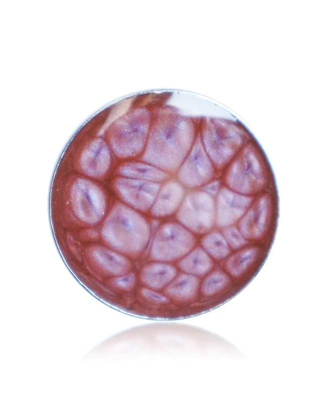 Bague ronde vieux rose effet "cellules"