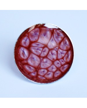 Bague ronde vieux rose effet "cellules" Bagues en peinture et résine