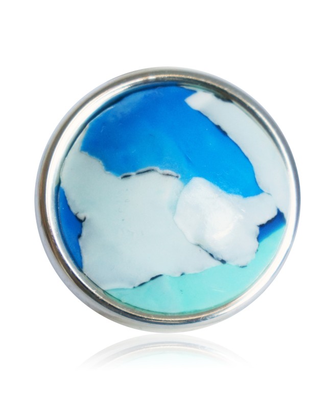 Bague planète bleue, verte et blanche